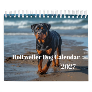 Calendrier mural 2027 de chiens Rottweiler
