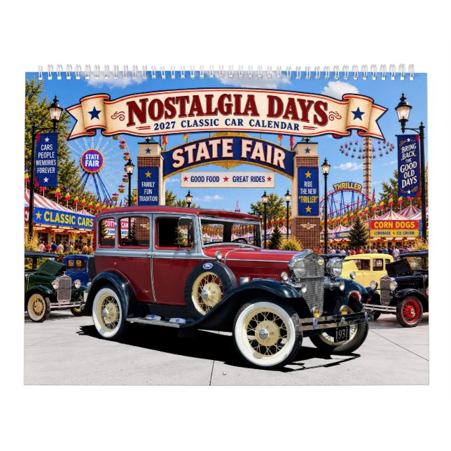 Calendrier mural 2027 des voitures classiques nost (Protection)