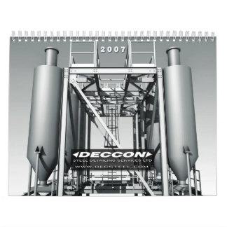 CALENDRIER MURAL 3D BEAUX-ARTS INDUSTRIELS B&W - ART NUMÉRIQUE