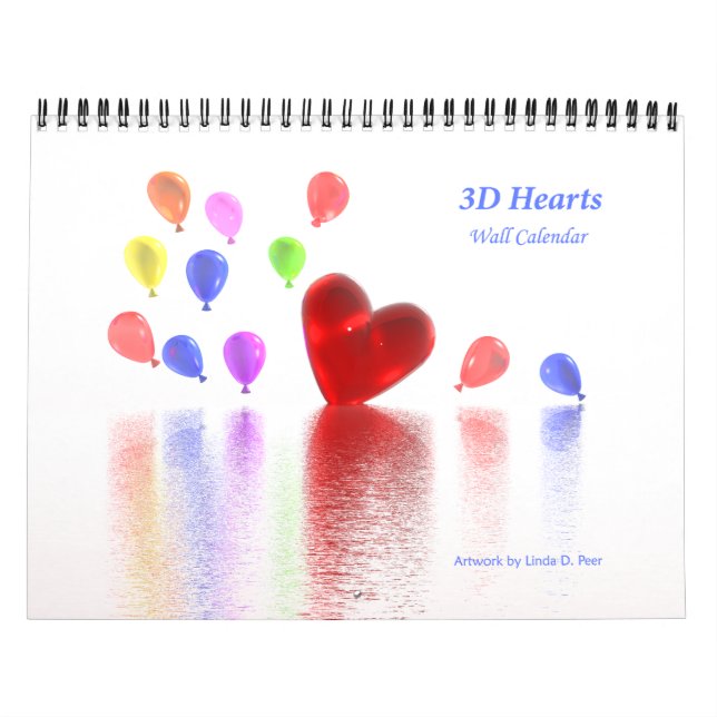 Calendrier mural 3D coeurs (Protection)
