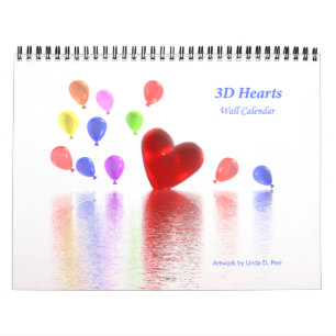 Calendrier mural 3D Hearts
