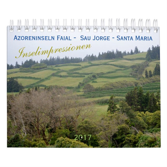 Calendrier Mural Açores pour vacances (Protection)