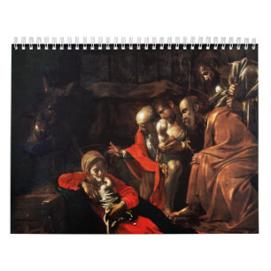 Calendrier Mural Adoration des bergers par Caravaggio (1609)