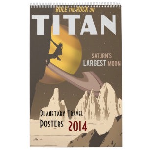 Calendrier Mural Affiches 2014 mises à jour de voyage dans l'espac
