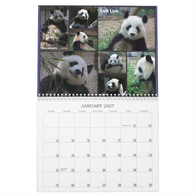Calendrier Mural Aimez ces pandas ! 2011 (Jan 2027)