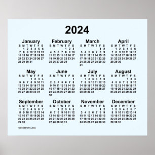 Calendrier mural Alice Blue 2024 de Janz Poster