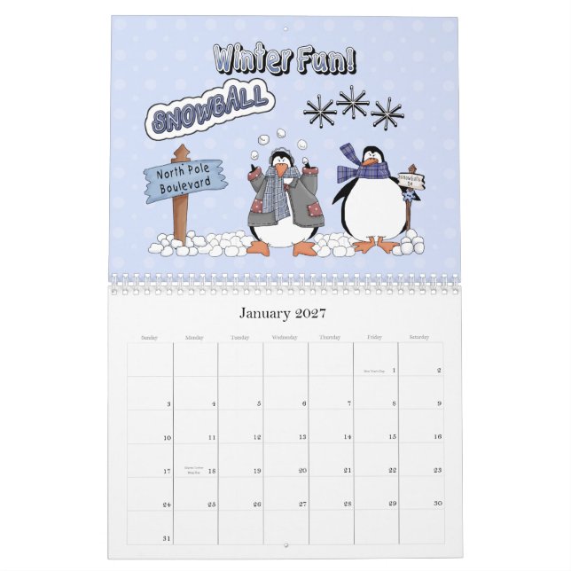 Calendrier Mural Amis de neige 2011 (Jan 2027)