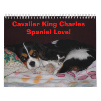 Calendrier Mural Amour cavalier d'épagneul du Roi Charles ! -