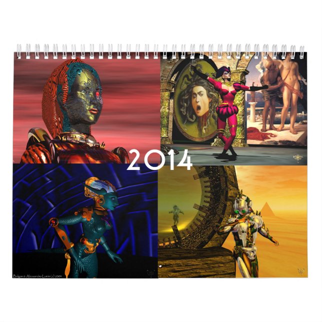 Calendrier Mural ANDROIDES, CYBORGS DE HYPERION WORLD 2017 Sci-Fi (Protection)
