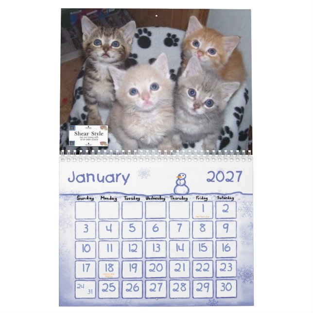 CALENDRIER MURAL ANML-RESQ (Jan 2027)