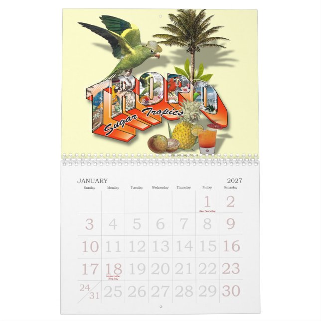 Calendrier Mural année troposphérique (Jan 2027)