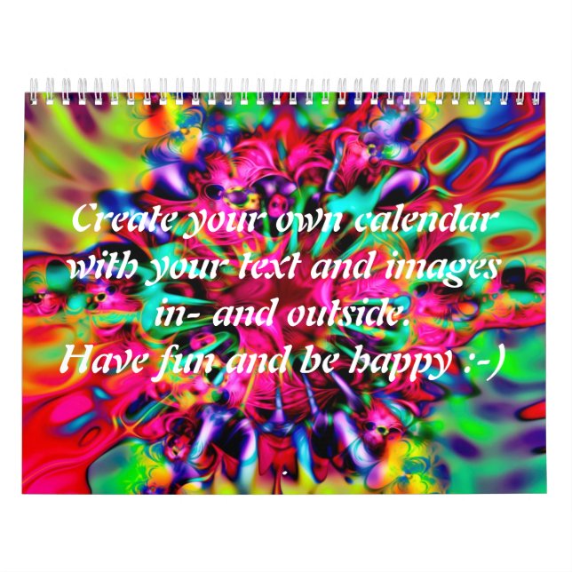 Calendrier Mural Apophyse Kaleidoscope I + votre texte et vos image (Protection)