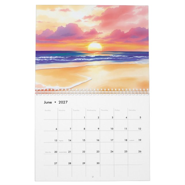 Calendrier mural aquarelle 2025 (Jun 2027)