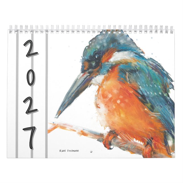 Calendrier Mural Aquarelle Oiseaux 2027 (Protection)