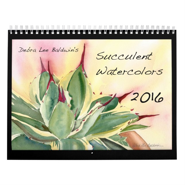Calendrier Mural Aquarelles succulentes 2016 par Debra Lee Baldwin (Protection)