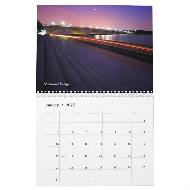 Calendrier Mural Architecture de Washington DC (Jan 2027)