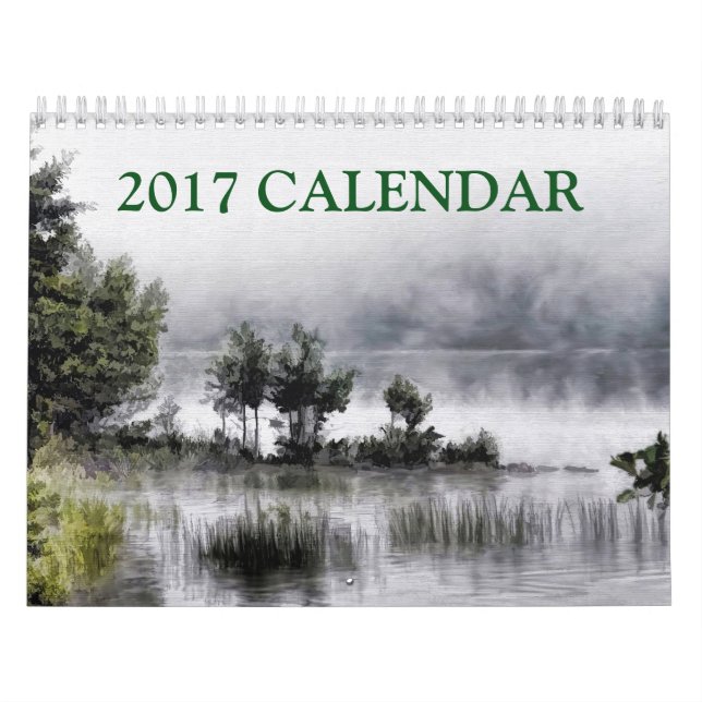 Calendrier Mural Art abstrait de belle peinture du paysage 2017 (Protection)