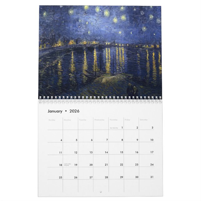 Calendrier Mural Art de Van Gogh (Jan 2026)