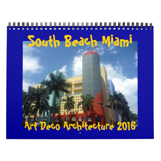 Calendrier Mural art déco Miami 2016 (Protection)