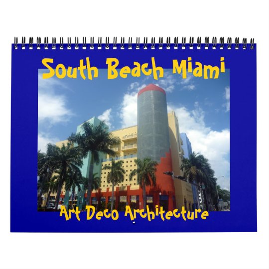 Calendrier Mural Art Déco Miami 2022 | Zazzle.fr