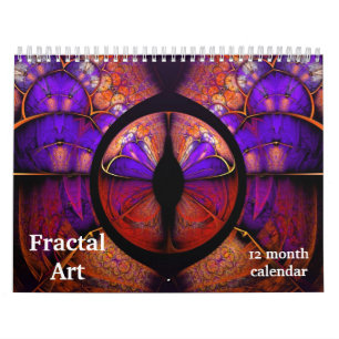 Calendrier Mural Art fractal abstrait psychédélique 2027