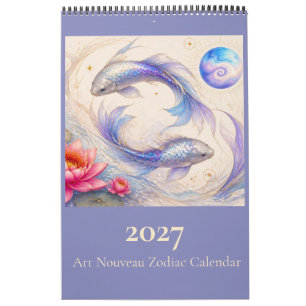 Calendrier mural Art Nouveau Dierenriem 2027