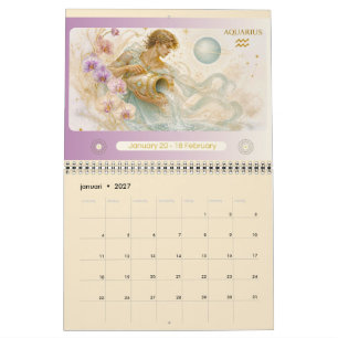 Calendrier mural Art Nouveau Dierenriem 2027