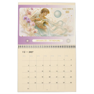 Calendrier mural Art Nouveau signes du zodiaque 20