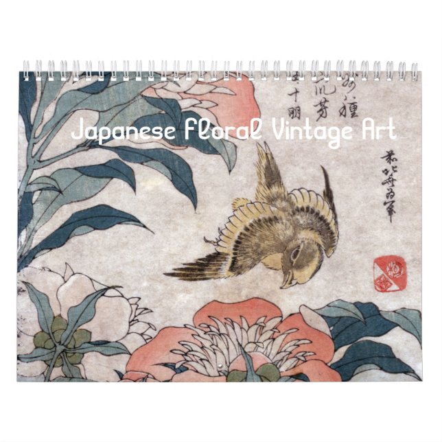 Calendrier Mural Art Vintage floral japonais (Protection)