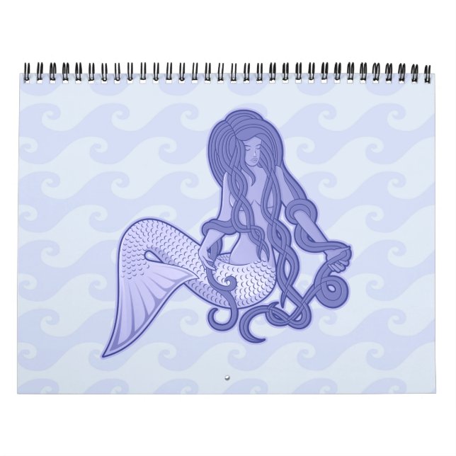 Calendrier Mural Assis Mermaid bleu (Protection)