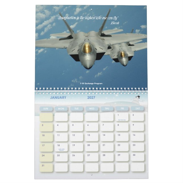 Calendrier Mural Atterrissez, le monde de l'Armée de l'Air 2010 (Jan 2027)