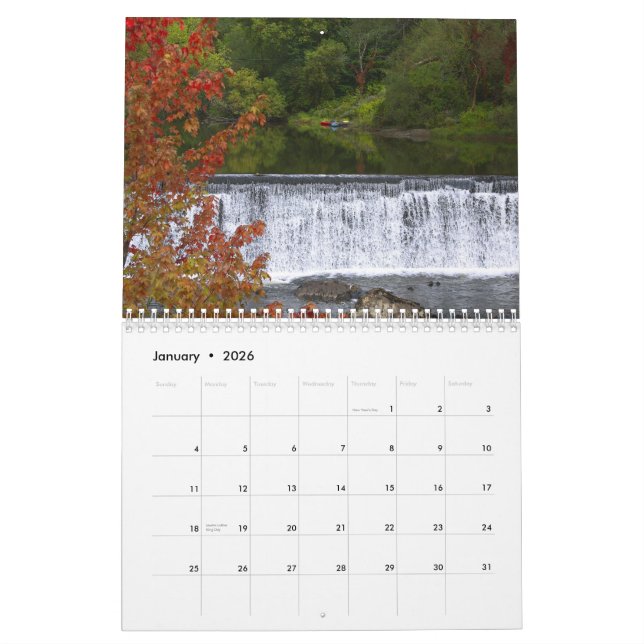 Calendrier Mural Automne au Vermont (Jan 2026)
