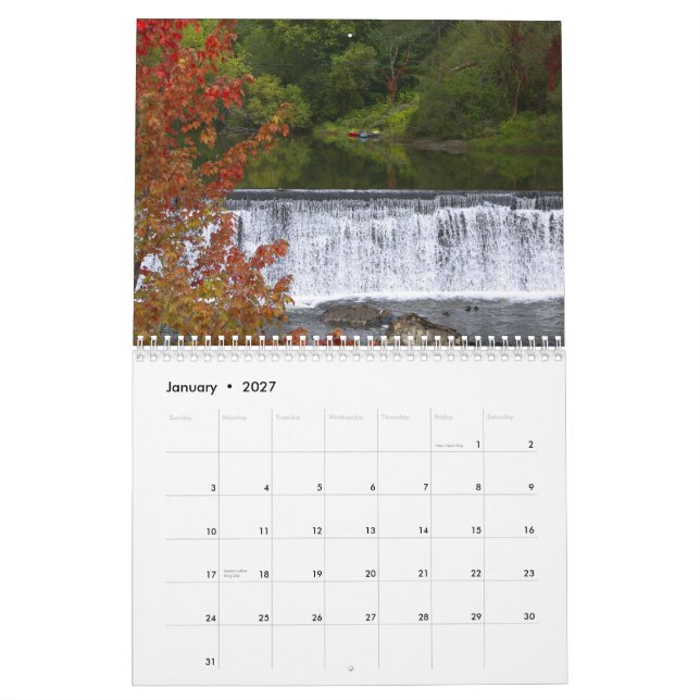 Calendrier Mural Automne au Vermont (Jan 2027)