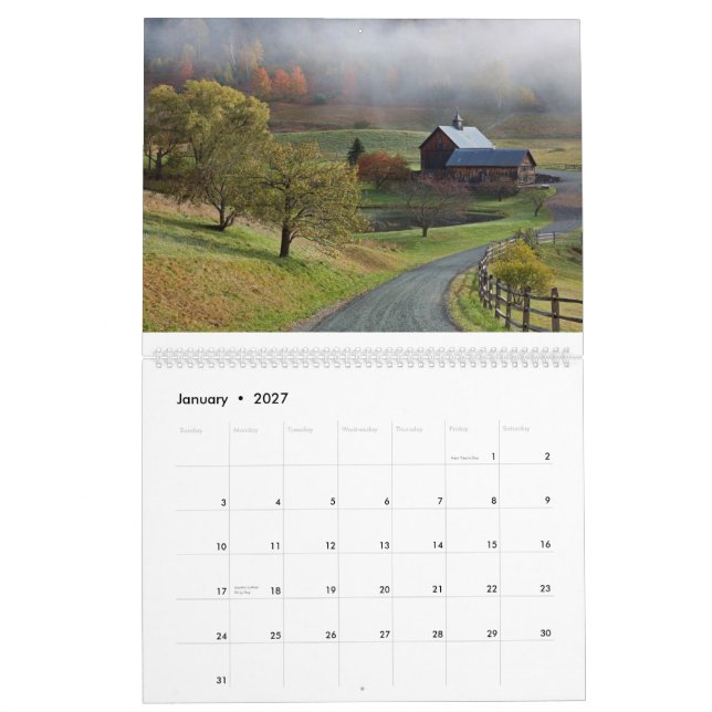 Calendrier Mural Automne au Vermont - 2015 (Jan 2027)