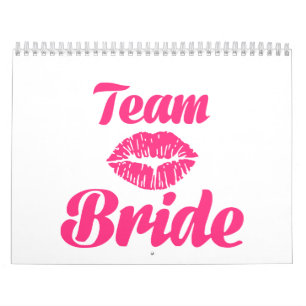 Calendrier Mural Baiser de jeune mariée d'équipe