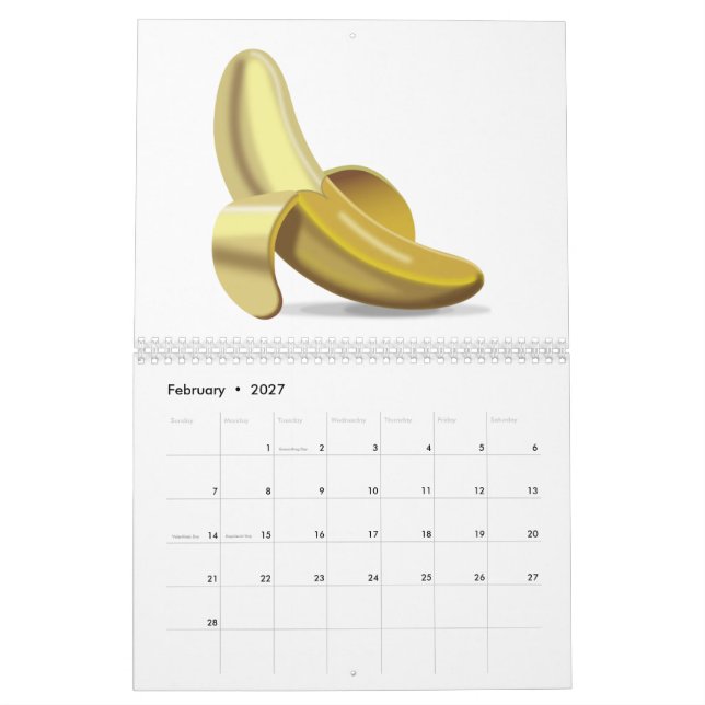 Calendrier Mural Banane - Emoji (Feb 2027)