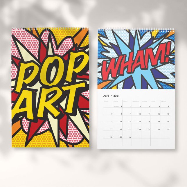 Calendrier Mural Bande dessinée Pop Art (Comic Book Pop Art Calendar)