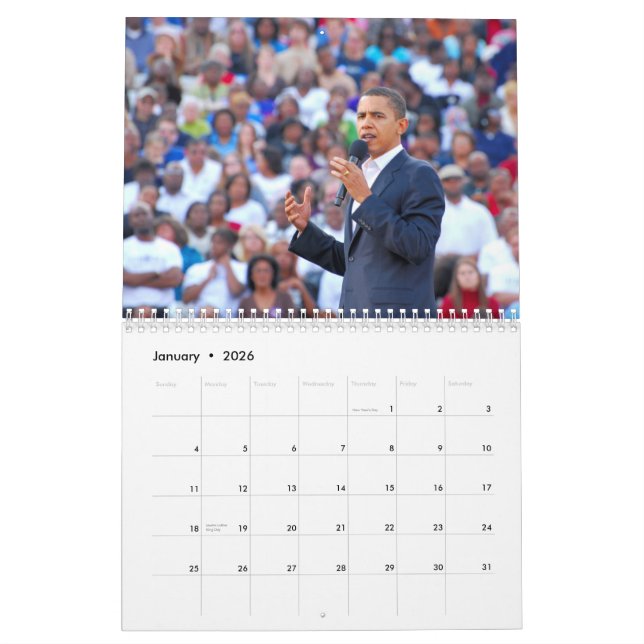 Calendrier Mural Barack Obama (Jan 2026)