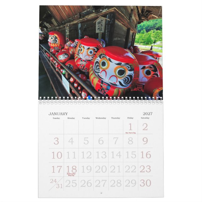 Calendrier Mural Beauté du Japon 2013 (Jan 2027)