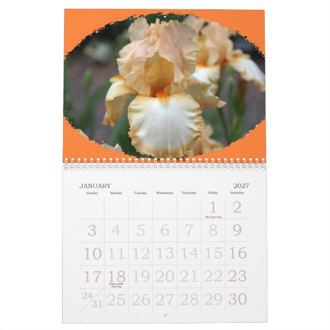 Calendrier Mural Belles fleurs tout au long de l'année (Jan 2027)
