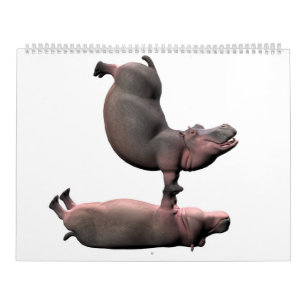 Calendrier Mural Bizarre hippopotames amusants 2025 Kalender