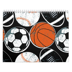 Calendrier Mural Boules de sport d'équipe