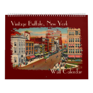 Calendrier Mural Buffalo vintage, NY Wall Calendar