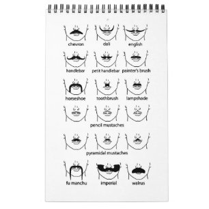 Calendrier Mural Carte Moustache