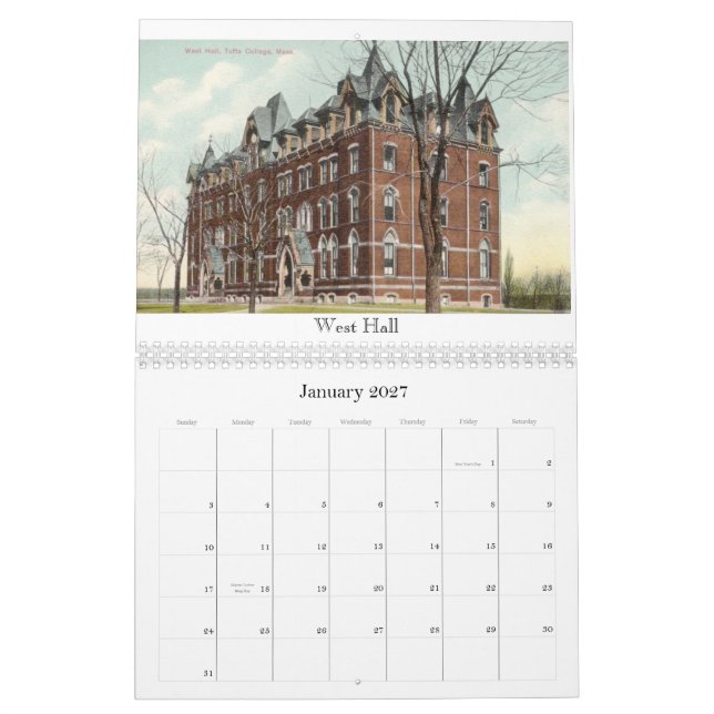 Calendrier Mural Cartes postales vintages 2012 d'université de (Jan 2027)