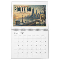Calendrier mural centenaire Route 66 Americana