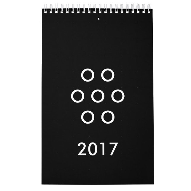 Calendrier Mural Cercles minimalistes amusants Noir et Blanc (Protection)