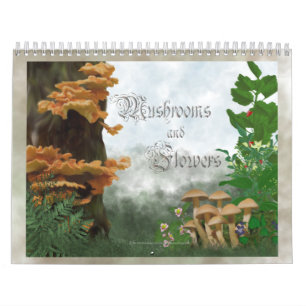 Calendrier Mural Champignon et fleurs