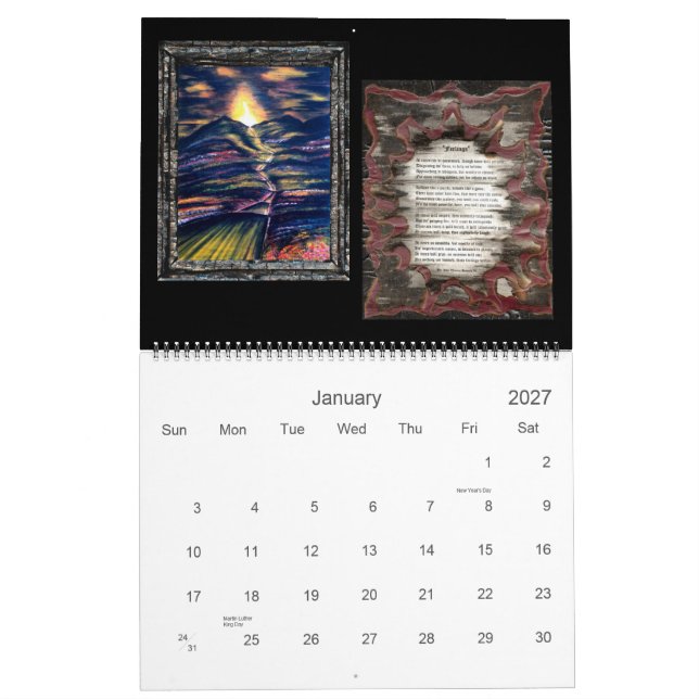 Calendrier Mural Chemin de collection de la vie (Jan 2027)