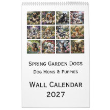 Calendrier mural Chiens du jardin de printemps 202